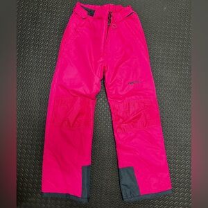 Snow pants, fuchsia. Large kids size.